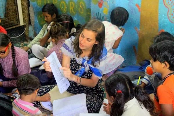 After-school volunteering at Dwarka school
