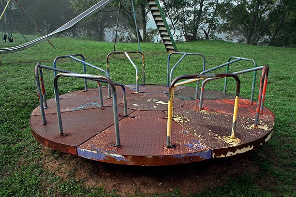 Rusting playground at Lajpat Nagar